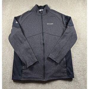 Spyder Empire Fleece Knit Full‎ Zip Men's Gray Large Jacket